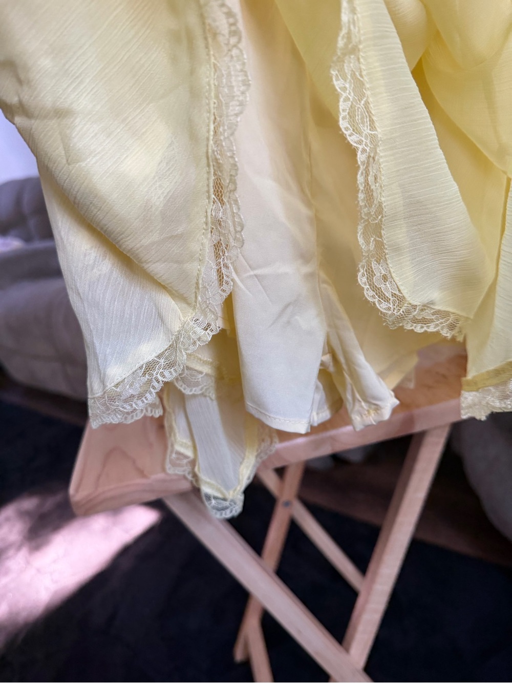Light Yellow Ruffled Sundress - Picture 3 of 4